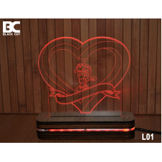 3D Lampa Heart L01
